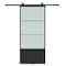 Renin Concorde Frosted Glass Metal Barn Door with Installation Hardware Kit 37 in. KMCTCCF-37BL - alternate 1